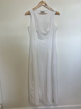 Herno Sleeveless Midi Dress in White Size 42 US 6